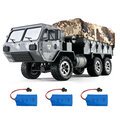 Eachine EAT01 RC Military Truck RC Army Truck with Several 1200mah Batteries with LED Light 1/12 2.4G 6WD Full Proportion All Terrains RC Military Vehicles Model RTR Heavy Off Road Crawler for Adults and Kids
